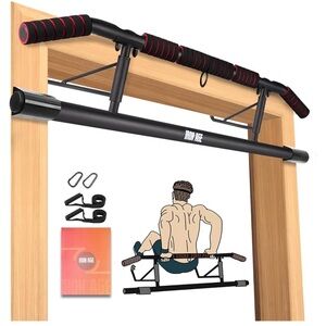 Black and red pull up bar